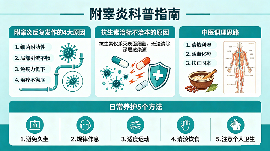 附睾炎睾丸坠痛反复发作，吃抗生素只能暂时缓解怎么办?